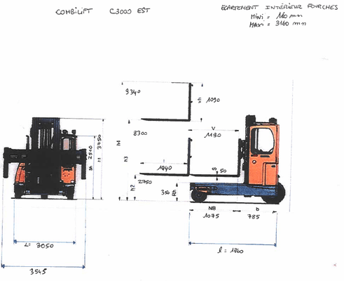 Chariot élévateur latéral multidirectionnel Combilift C3000EST