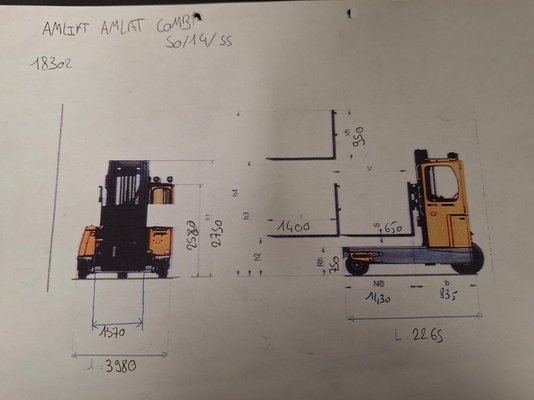 Chariot élévateur latéral multidirectionnel AMLIFT AMLAT COMBI 50/14/55